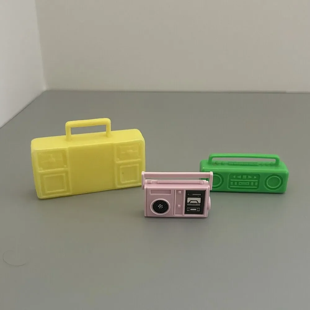 Fashion Doll Accessories Boom Box, Radio, Camera, First Aid Lot of 13 Vintage